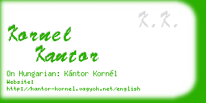 kornel kantor business card